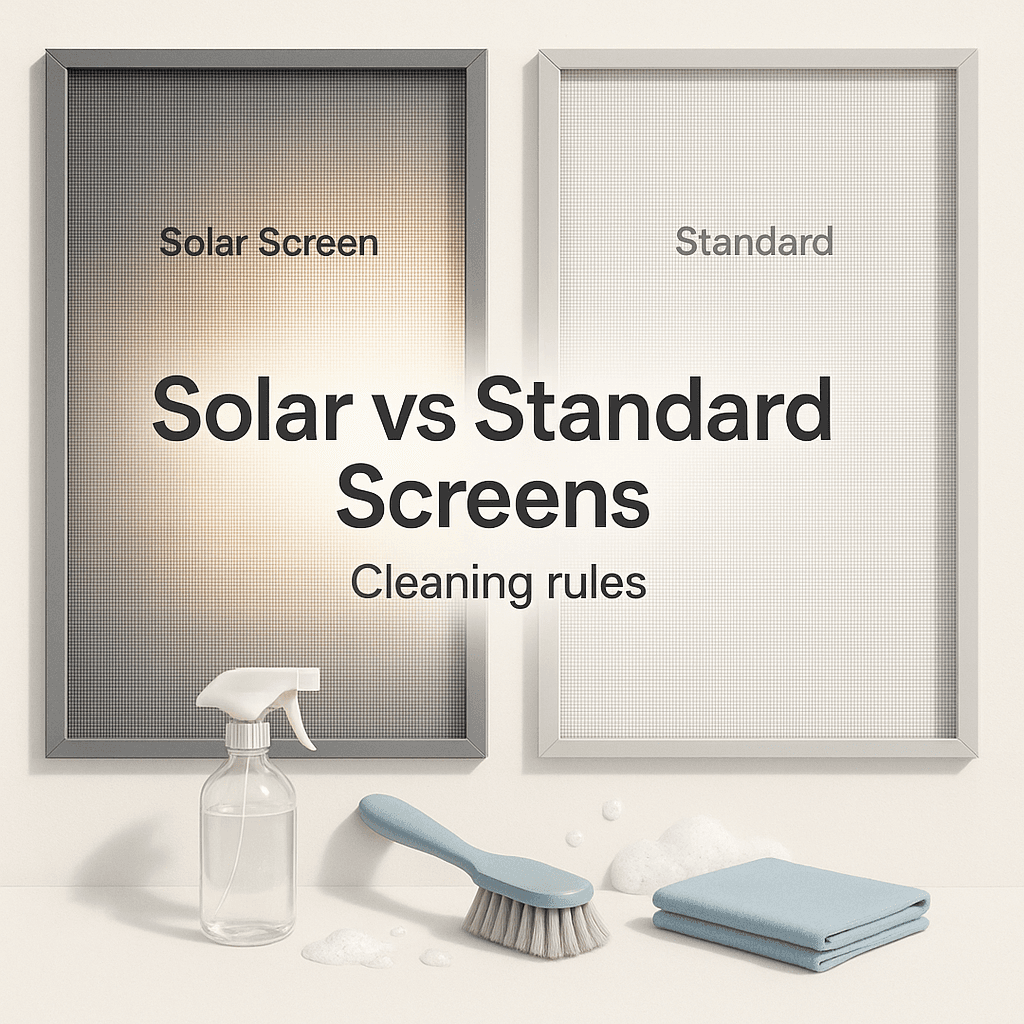 Solar Screens vs Standard: Cleaning Rules You Must Know